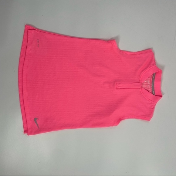 Nike Women’s Golf Polo Sleeveless Pink 1/4 Zip Dryfit Tennis Golf Polo Small - Picture 5 of 12